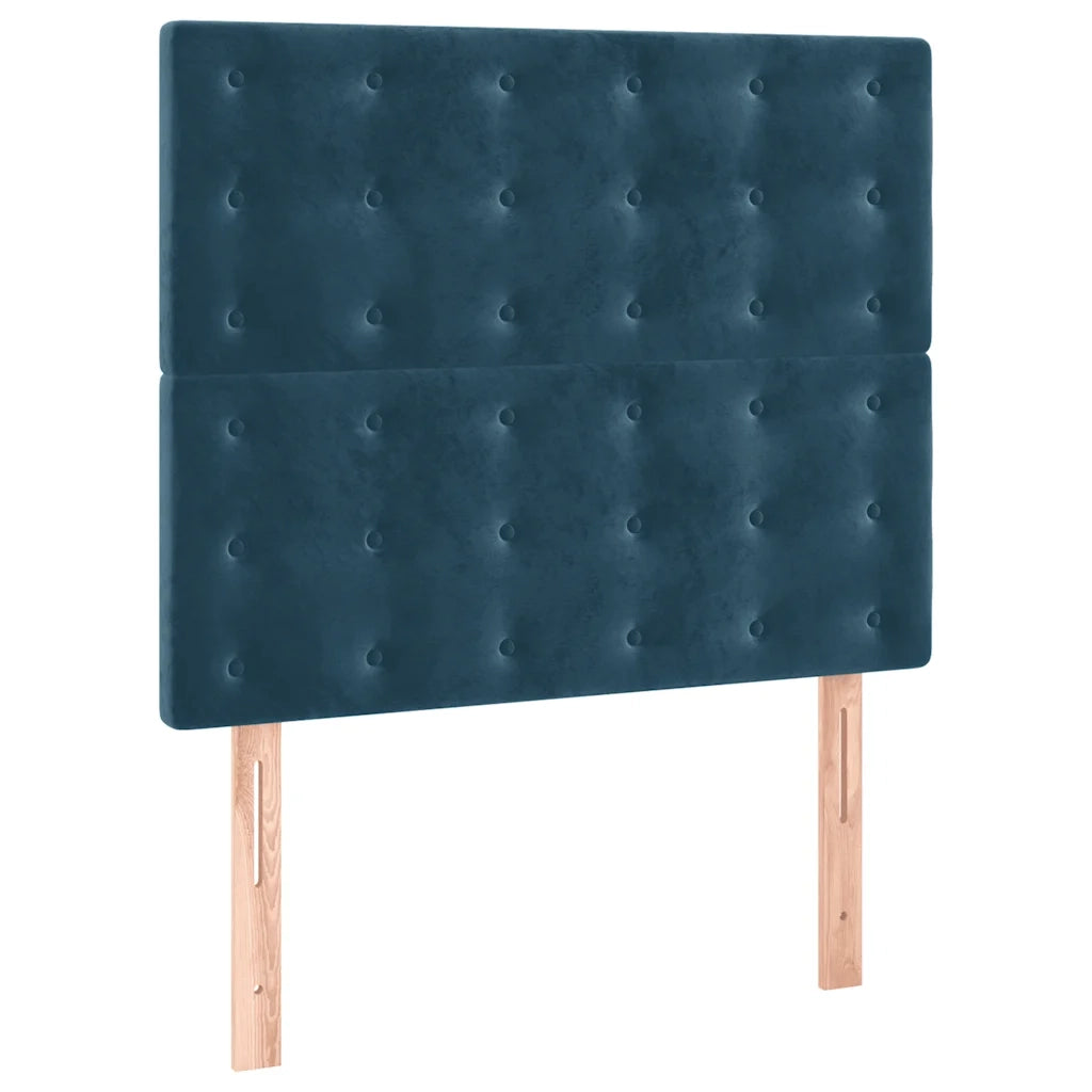 Giroletto a Molle con Materasso Blu Scuro 90x200 cm in Velluto