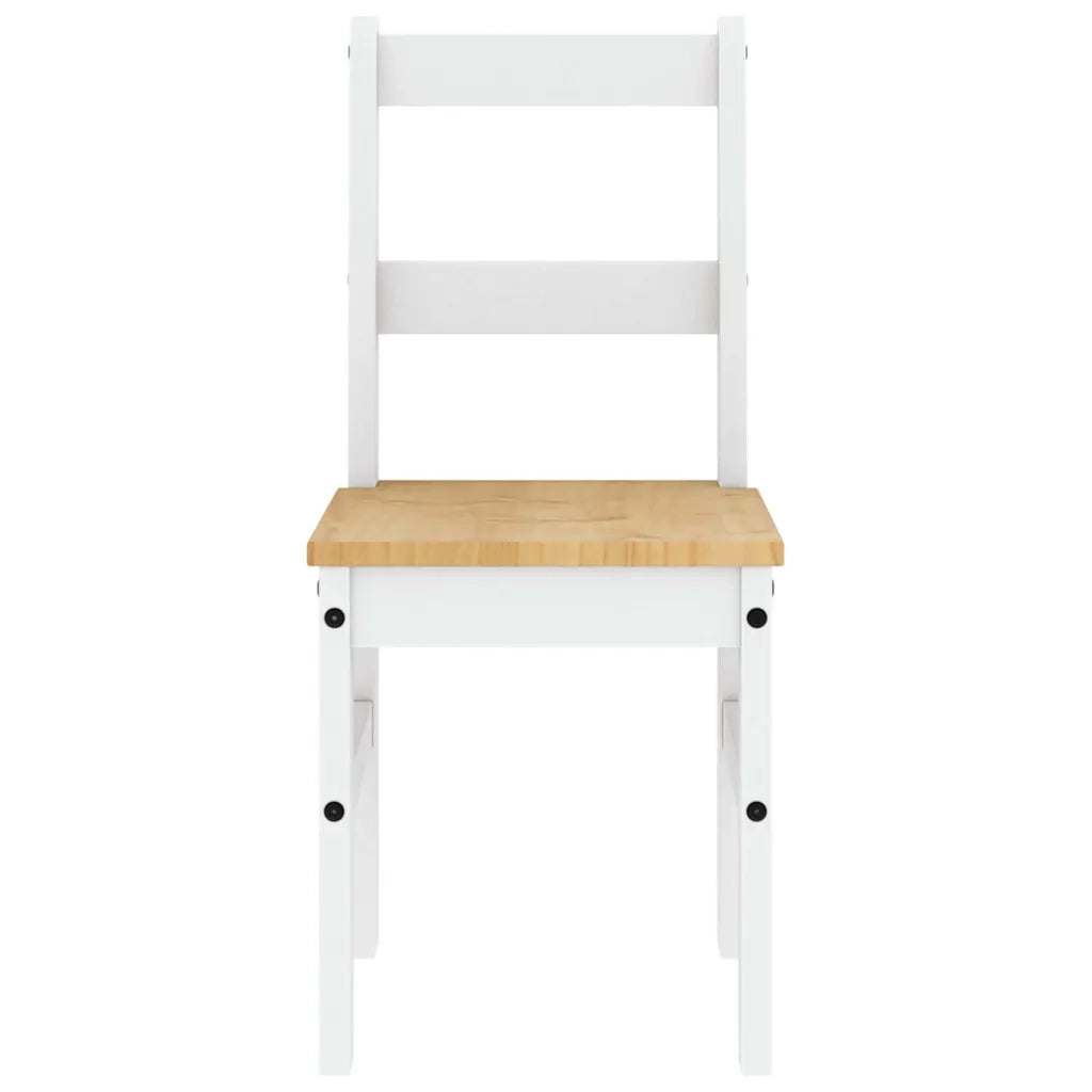 Set da Pranzo 5 pz PANAMA Bianco in Legno Massello di Pino 3345172