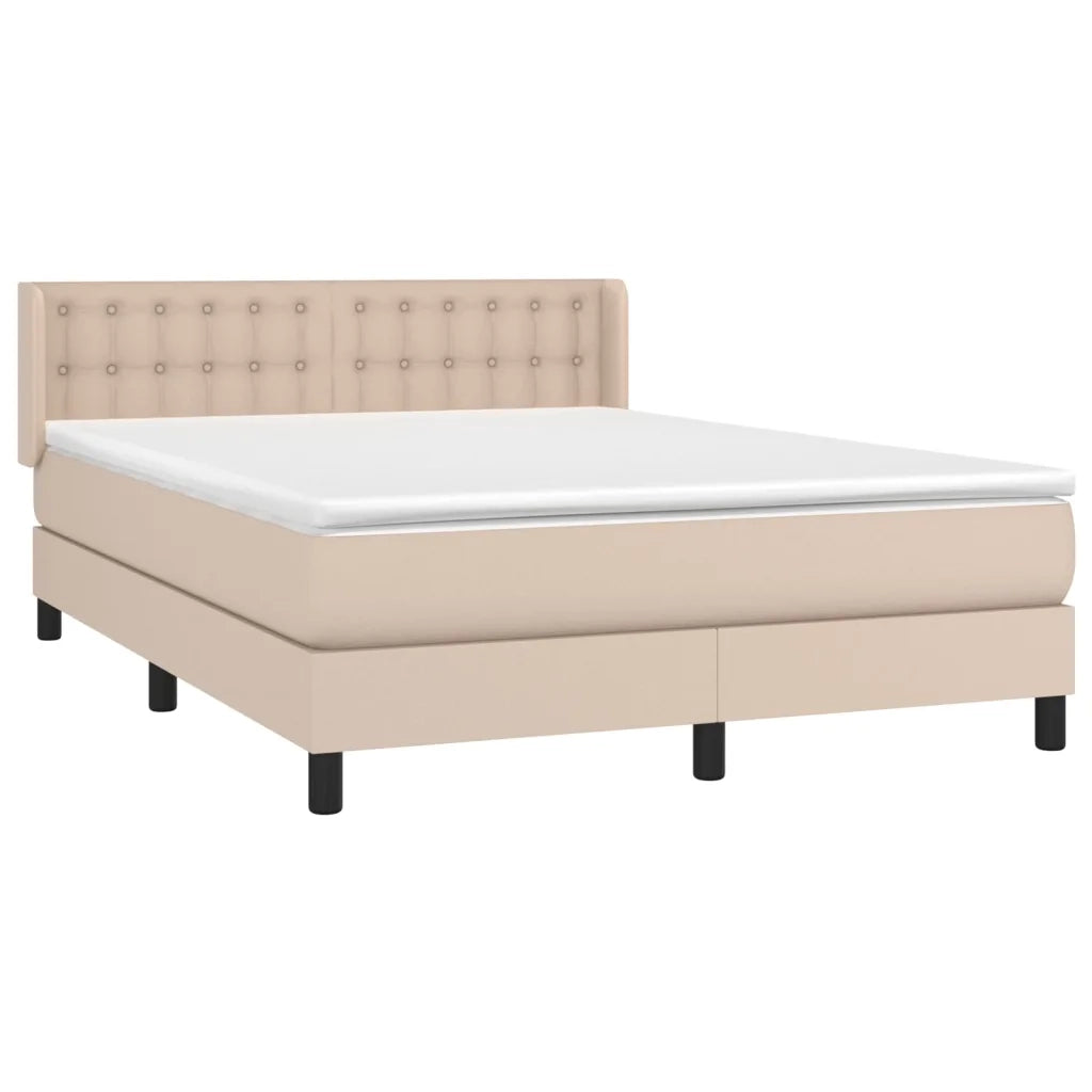 Giroletto a Molle con Materasso Cappuccino 140x190cm Similpelle
