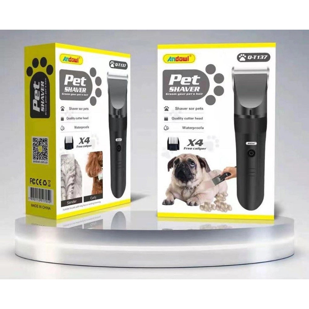 Trade Shop - Rasoio Elettrico Trimmer Tosatrice Per Cani Animali Domestici 4 Pettini Q-t137 -