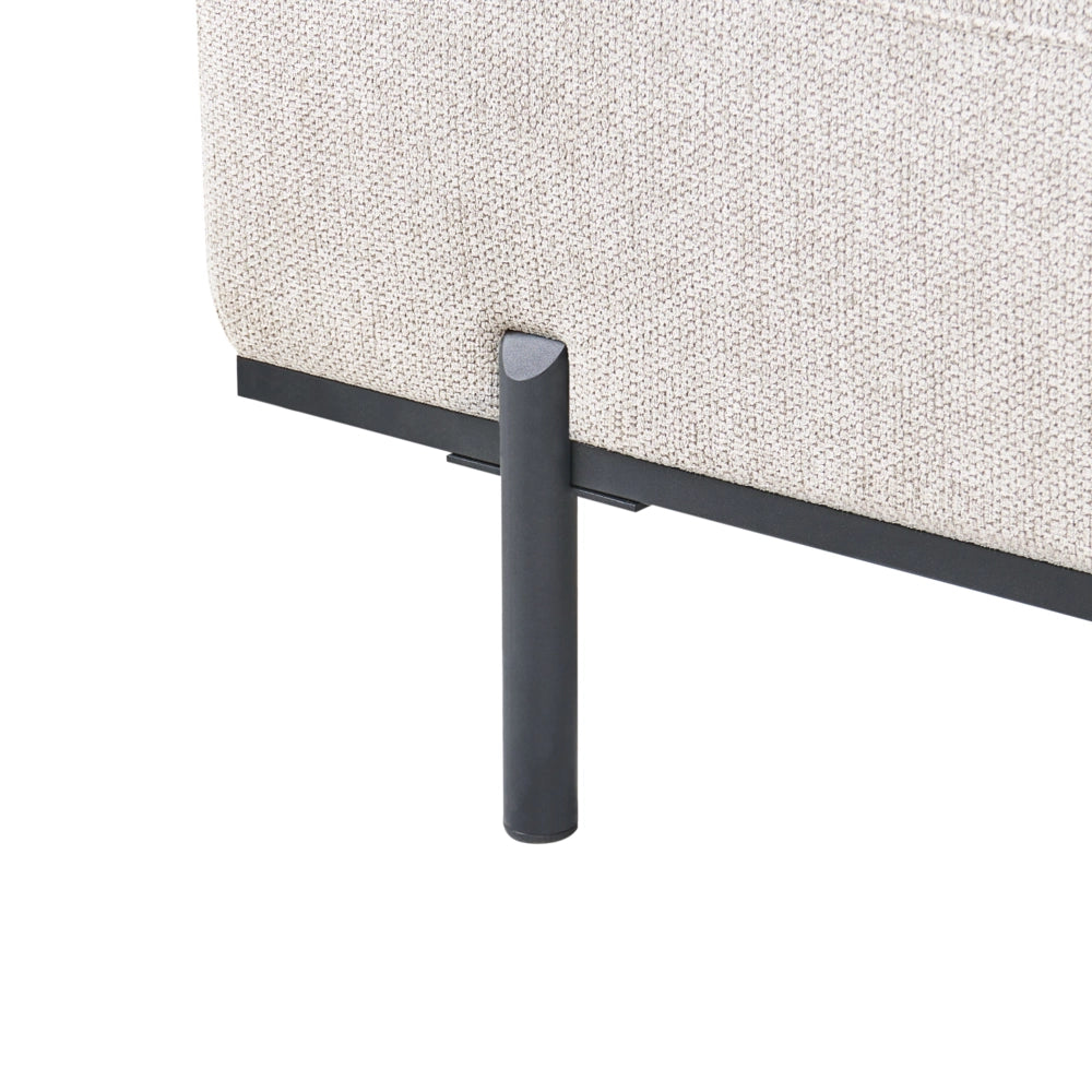 Chaise Lounge a destra beige chiaro in finto lino Stile minimalista Gambe in metallo Chaise da salotto
