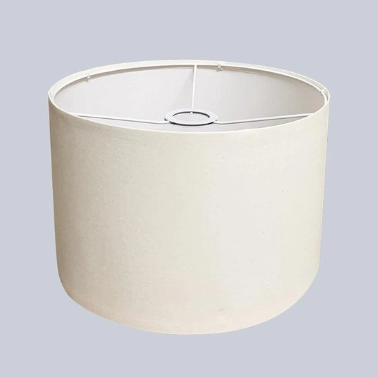 Copertura cilindrica in tessuto per lampada da parete, lampada da tavolo e lampada da soffitto - Lino naturale 30 x 30 x 20 cm (Bianco)