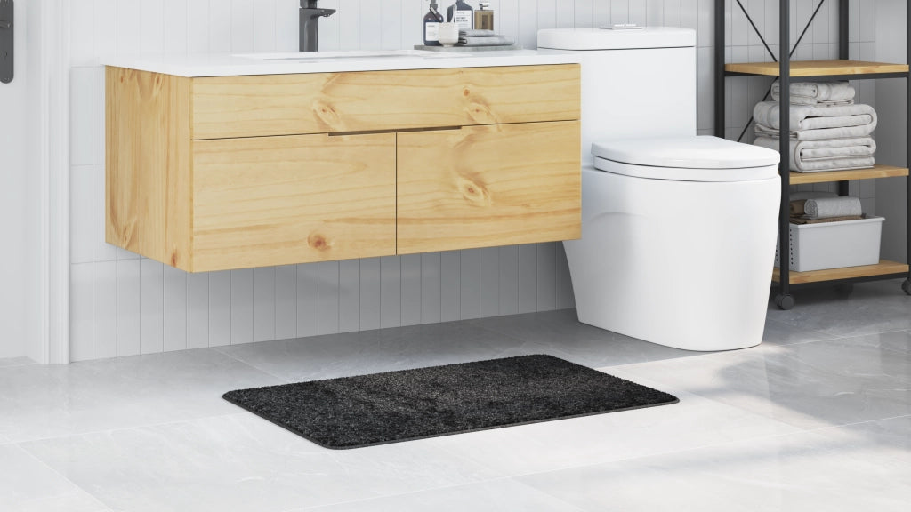 Tappetino da bagno rettangolare grigio scuro 60x90 cm in polipropilene antiscivolo