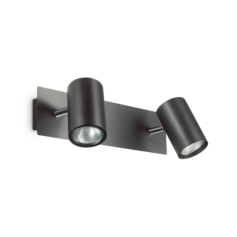 Applique Moderna Spot Metallo Nero 2 Luci Gu10