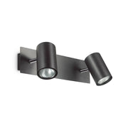 Applique Moderna Spot Metallo Nero 2 Luci Gu10