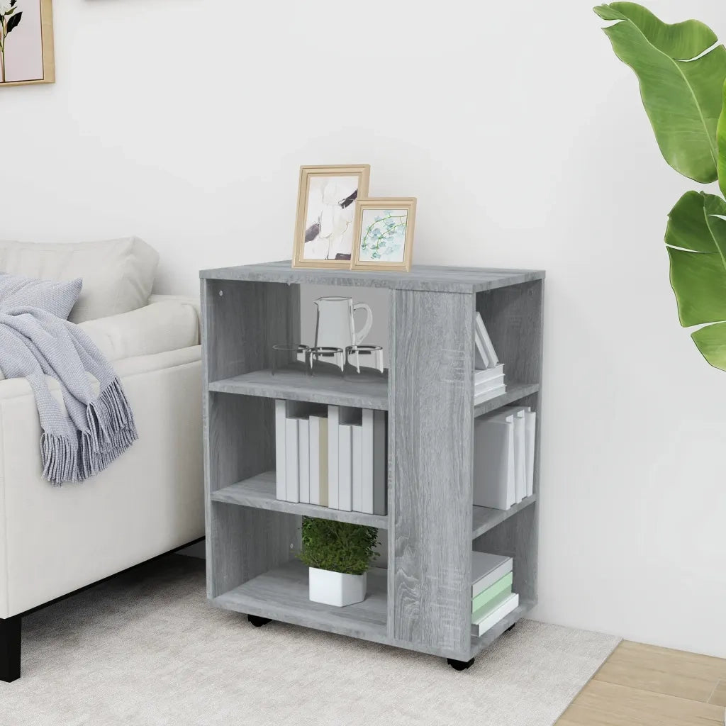 Armadietto con Ruote Grigio Sonoma 60x35x75cm Legno Multistrato 815967