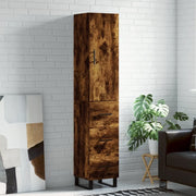 Credenza-Buffet-Armadio da cucina Rovere Fumo 34,5x34x180 cm in Legno Multistrato 261686