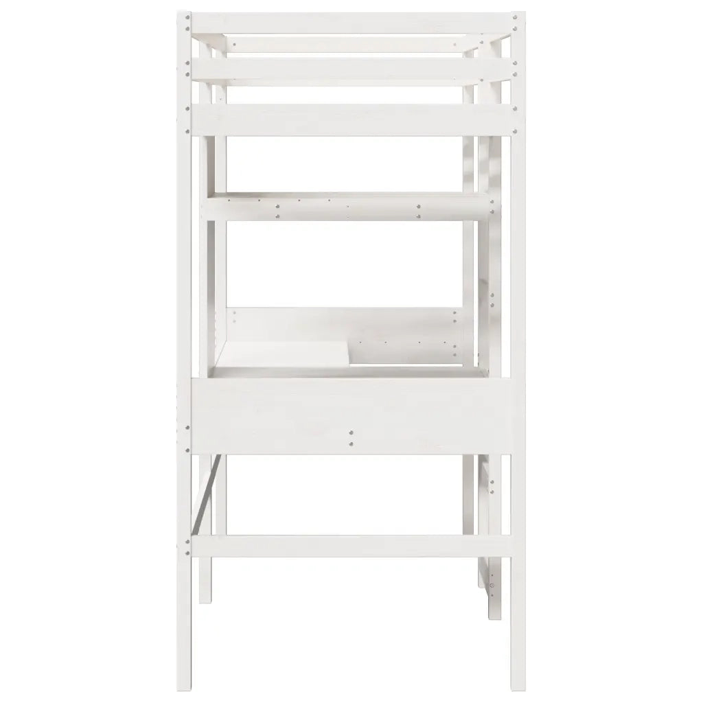 Giroletto Soppalco senza Materasso-Struttura Letto Bianco 75x190cm Legno Pino