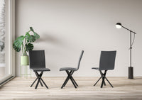 Sedia 40/44x42x86 cm Aury gambe Antracite in Similpelle Grigio