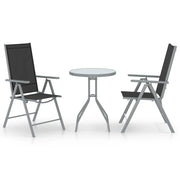 Set da Bistrot 3 pz in Alluminio e Textilene Argento cod mxl 36895