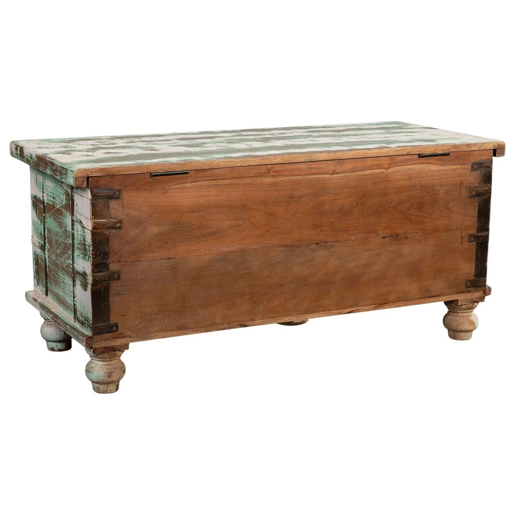 Cassapanca in legno verde artigianale 98x42x45h cm