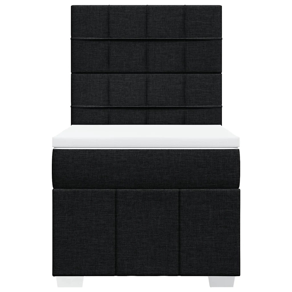 Giroletto a Molle con Materasso-Struttura Letto Nero 90x190 cm in Tessuto 668880