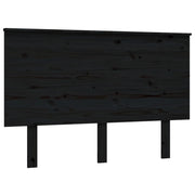 Testiera | Testata per Letto Nera 124x6x82,5 cm in Legno Massello di Pino