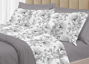 Completo Lenzuola Matrimoniale 100% Raso Cotone Floreale Dis. Angelica
