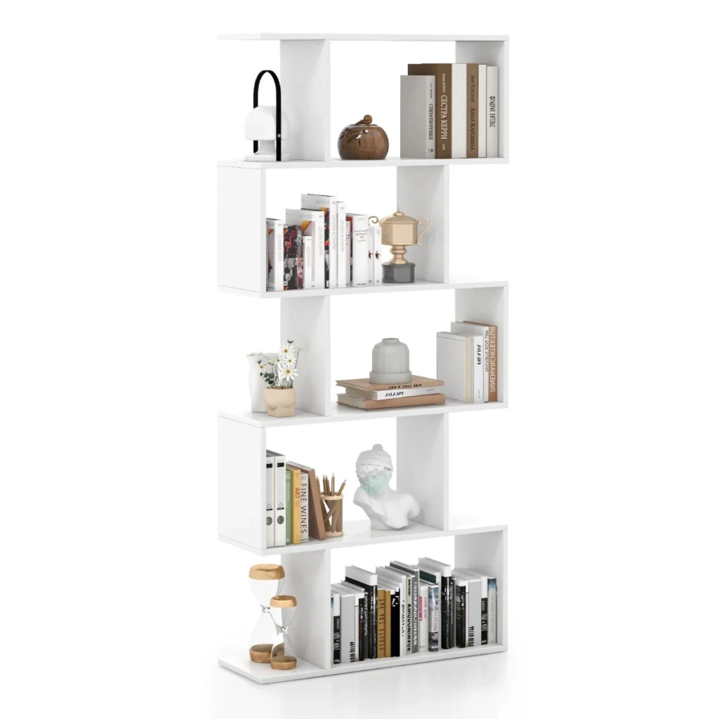Libreria/divisorio a 5 ripiani 70 x 23,5 x 158 cm design moderno legno ingegnerizzato bianco 20_0015032