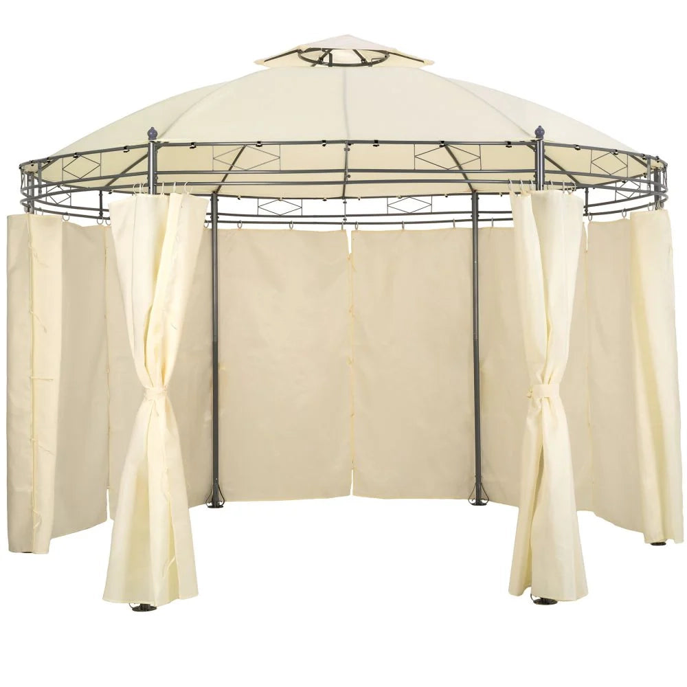 Gazebo/capanno da giardino diametro 3,5 m colore crema 2208175