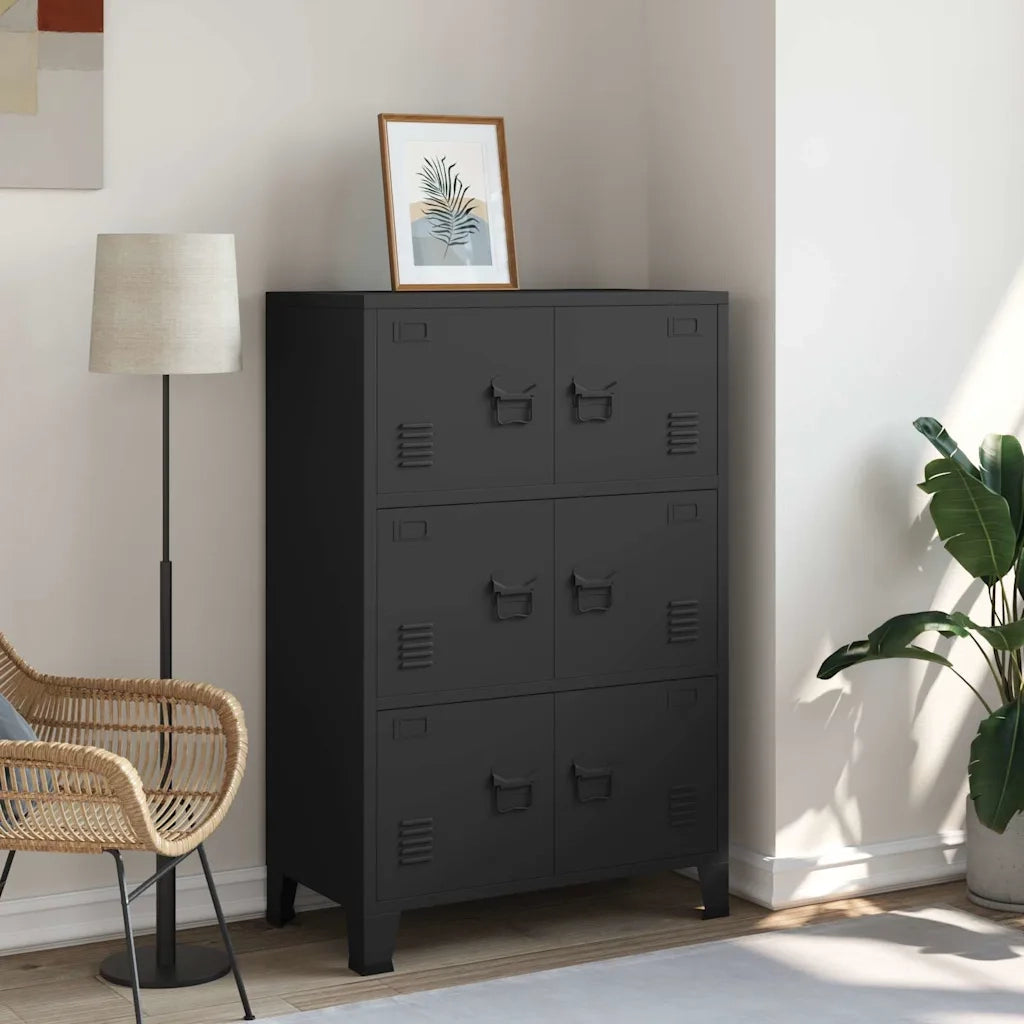 Armadio Classificatore Industriale Nero 75x40x115 cm in Metallo 339628