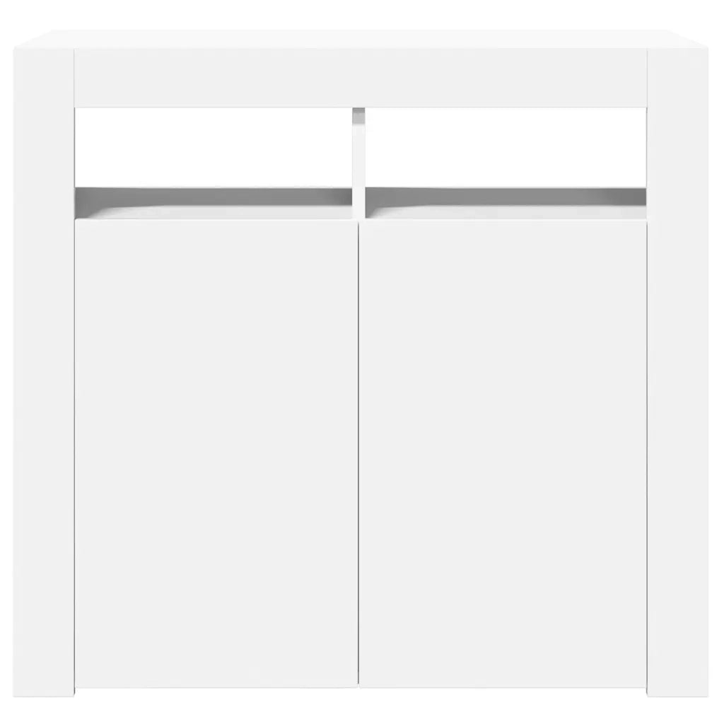 Credenza | Madia | Buffet da pranzo | Armadio da pranzo con Luci LED Bianca 80x35x75 cm