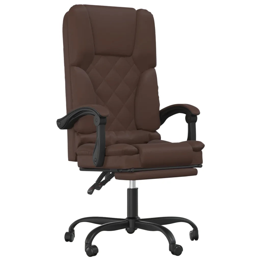 Poltrona da Ufficio Massaggiante | Sedia Relax Reclinabile marrone Similpelle