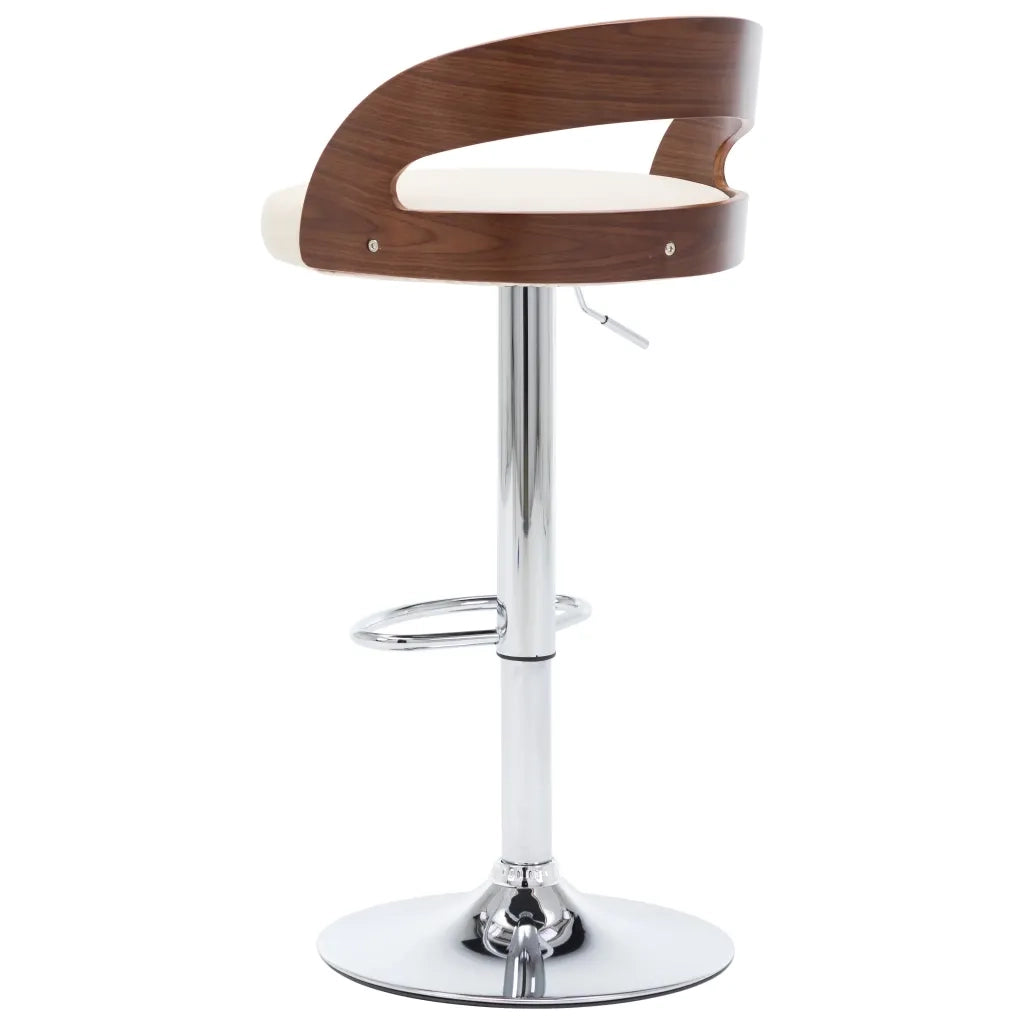 Sgabelli da Bar 2 pz Crema in Similpelle e Legno Curvato 283145