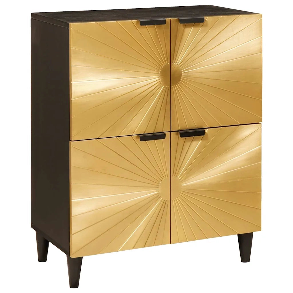 Mobile laterale con archiviazione Nero e Oro 60 x 33,5 x 75 cm 4017854