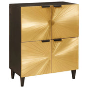 Mobile laterale con archiviazione Nero e Oro 60 x 33,5 x 75 cm 4017854