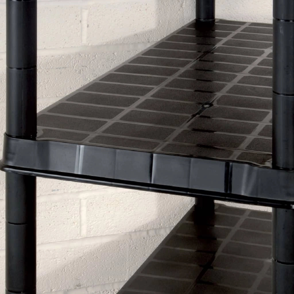 Scaffale portaoggetti a 5 ripiani 91,5 x 45,7 x 185 cm Plastica nera 02_0045708