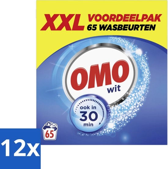 12 x Detersivo in Polvere Bianco 65 Lavaggi 3,835 kg - Detersivo in Polvere Bianco XXL - Detersivo in Polvere - Detersivo Bianco - Brillante Bianco - Lavaggio Rapido