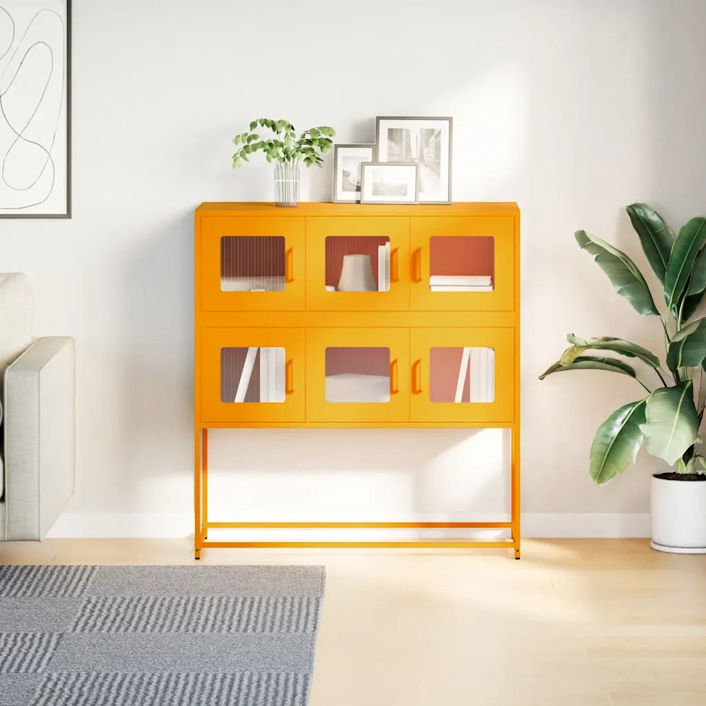 Credenza Giallo Senape 100,5x39x107cm Acciaio Laminato Freddo 853425