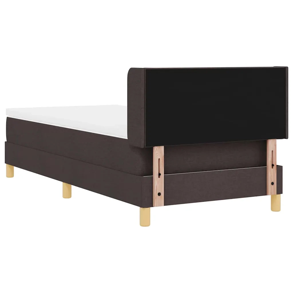 Letto a molle con testiera Marrone Scuro 190 x 90 cm Poliestere 3341331