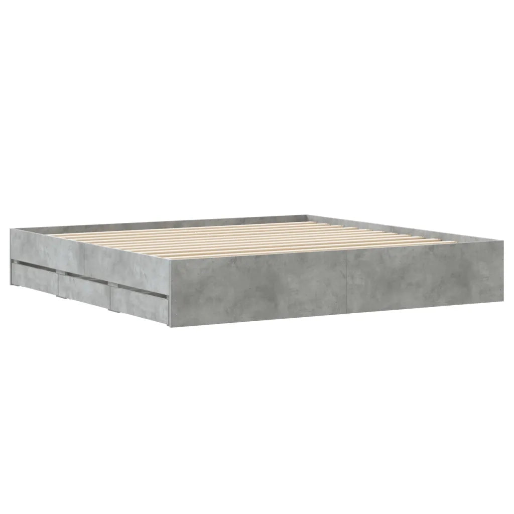 Giroletto Cassetti Grigio Cemento 180x200 cm Legno Multistrato 3207255