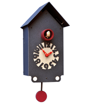 Orologio con cucù Casetta cassa metallo e quadrante betulla Made in Italy