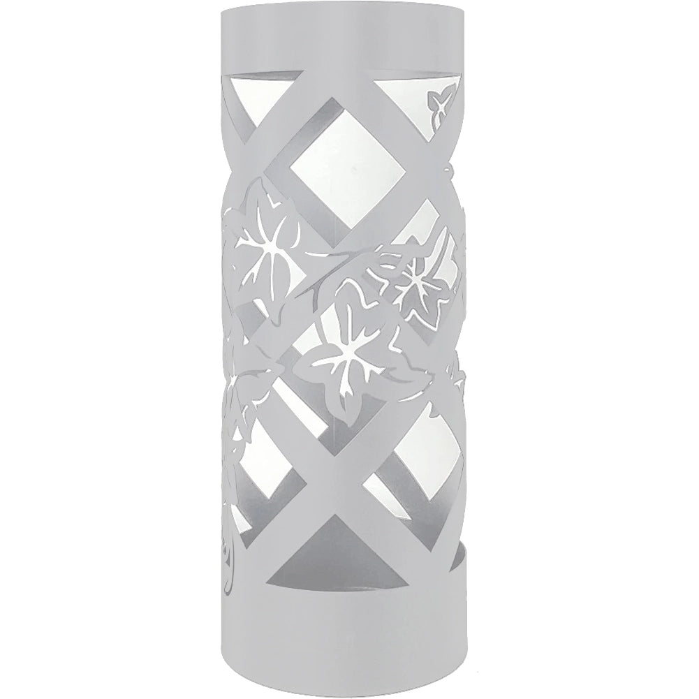 Portaombrelli Bianco per Ingresso Design Floreale Porta Ombrelli 19.5x19.5x49cm