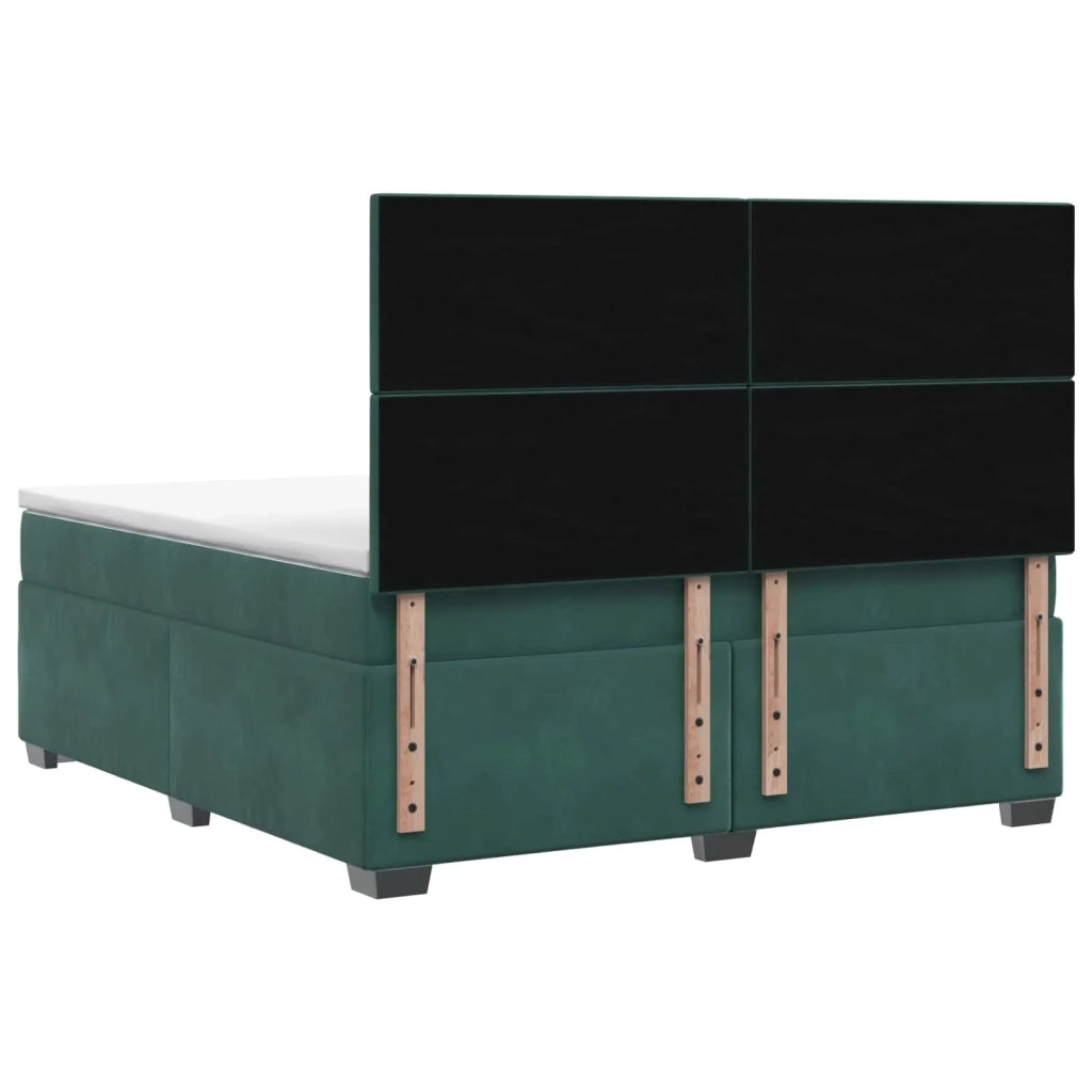 Letto box spring con materasso Verde Scuro 160 x 200 cm Velluto 3455141