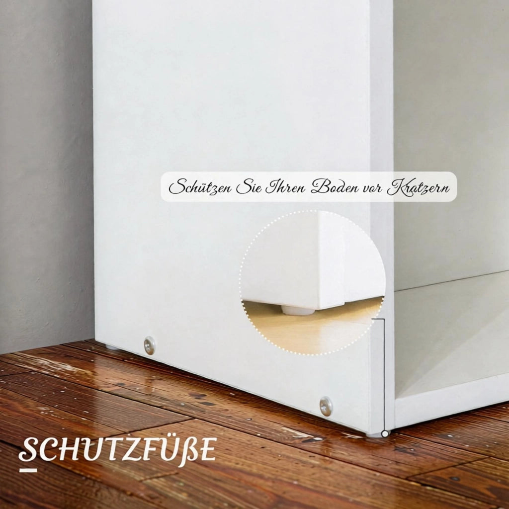 Scrivania moderna bianca 2 in 1 con libreria integrata, piano ampio e struttura salvaspazio