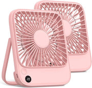 Ventilatore da tavolo ricaricabile - 2 pezzi, batteria 4500 mAh - silenzioso e portatile con display Power & Speed