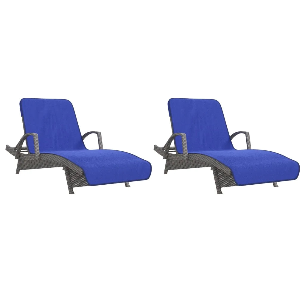 Asciugamani da Spiaggia 2pz Blu Reale 75x200 cm Tessuto 400 GSM 362678