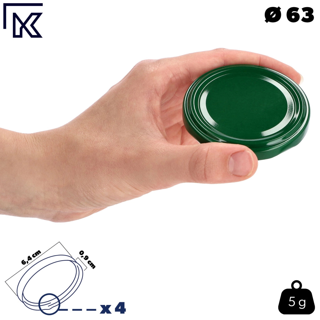 Tappi per barattoli KADAX, coperchi per barattoli, diametro 63, 10 pezzi, chiusura a 4 punti