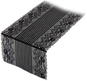 Tavolo da pranzo con bordo di 38 cm - Decorazione da tavola - Accessorio da tavola - Mobiliario da soggiorno - Nero/ Bianco - Materiale ecologico - Tovagliato da tavolo