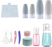 Set di contenitori per bagno in silicone, 13 pezzi, confezione per viaggio, contenitori per liquidi da 100 ml, articoli da toeletta.