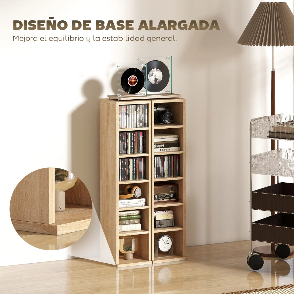 Libreria per CD e DVD 12 Ripiani Aggiustabili ¨C zephmum ¨C Robe 21x22,5x88,5 cm