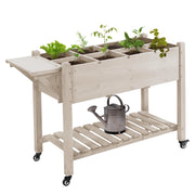 Fioriera da Giardino con Ruote ¨C zephmum ¨C Grigio, Polipropilene, 50x30x40 cm