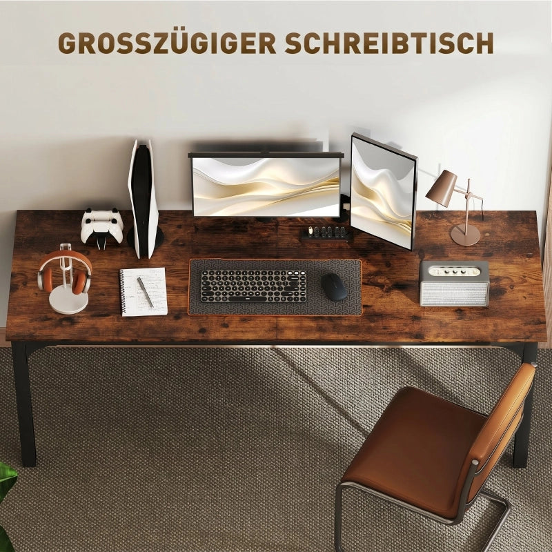 SCRIVANIA Computer 200x60x75 cm Legno ingegnerizzato Marrone rustico