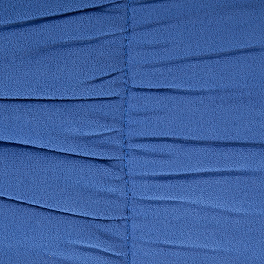 Pouf quadrato in velluto blu 38 x 38 cm, poggiapiedi decorativo con rivestimento setoso, in stile boho, per soggiorno e camera da letto
