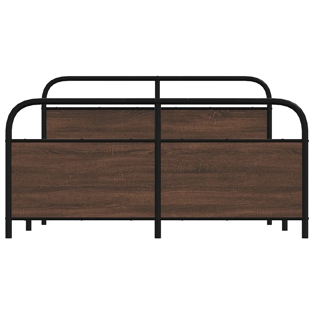 Giroletto senza Materasso in Metallo-Struttura Letto Rovere Marrone 150x200 cm 286033