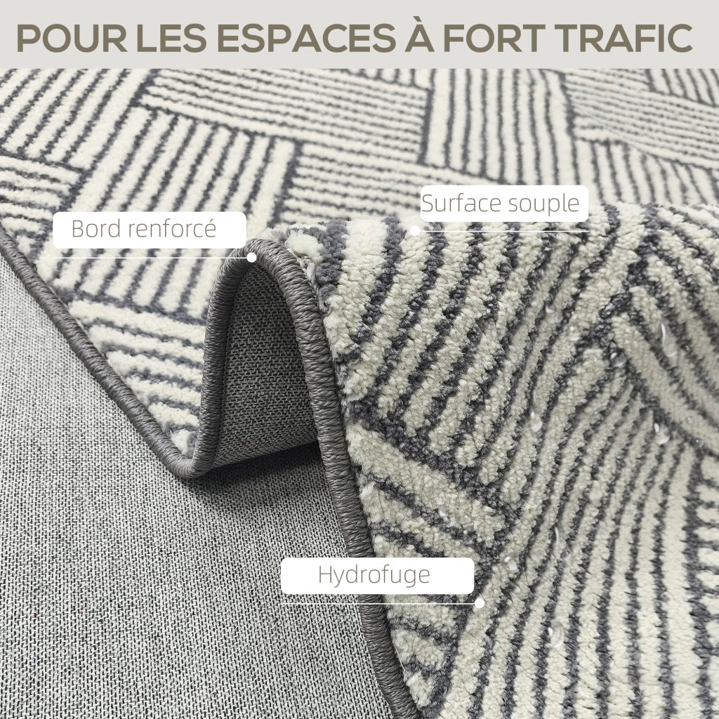 Tappeto 200x140 cm pelo corto lavabile in lavatrice ¨C Zephmum ¨C Grigio