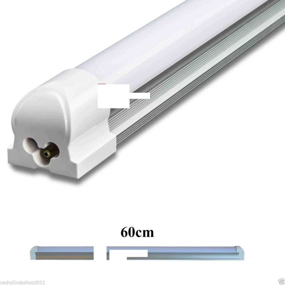 Trade Shop - Plaffoniera Tubo Neon A Led Smd T8 60cm Supporto Neon In Alluminio Luce Bianca -