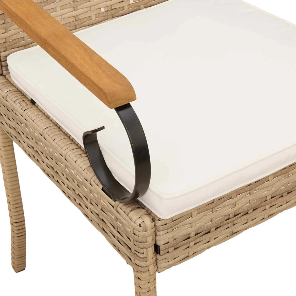 Sedie da giardino con cuscino 2 pcs Beige e Bianco Crema 42025882