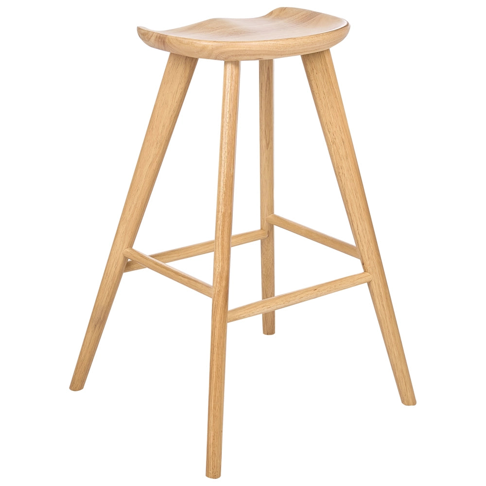 Set di 2 sgabelli da bar in legno di caucciù stile retrò cucina sala da pranzo marrone chiaro