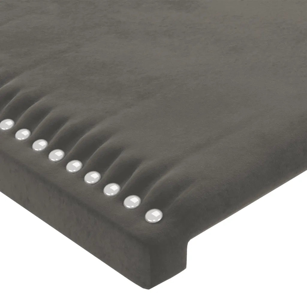 Testiera a LED-Testata con LED GrigioScuro 160x5x118/128cm in Velluto 258357